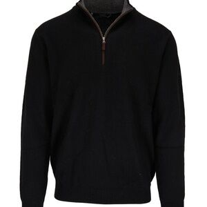 Kinross cashmere 3/4 zip black sweater XL